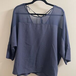 BCX Women's Navy Sheer Blouse